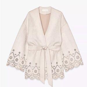 Zara Cream suede effect trench coat